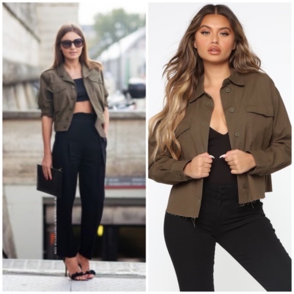 Caslon Fringe Hem Twill Women's Jacket in Green - Picture 9 of 9